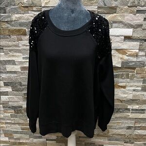 Maurices Black Sequin Accent Top